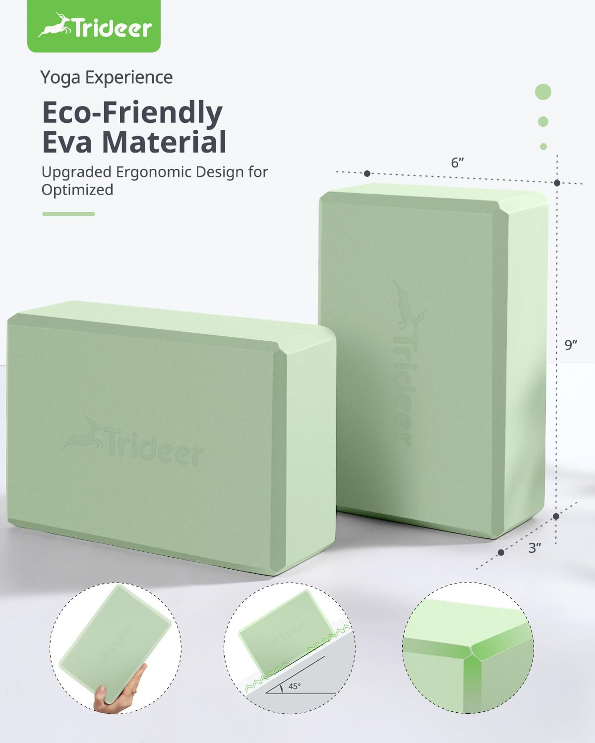 Trideer Yoga Blocks - Premium EVA Foam