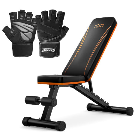 Trideer Bundle - Workout Gloves & Weight Bench 700LB （Free Shipping）