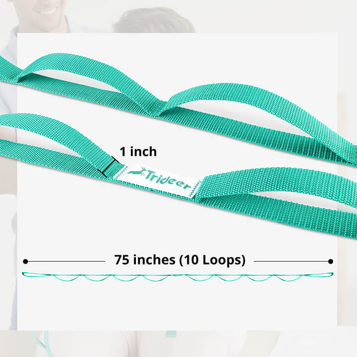 Trideer Stretching Strap Yoga Strap 10 Loop - Updated Version