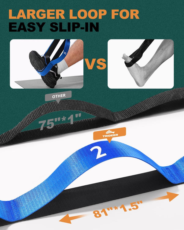Trideer 10 Loops Non-Elastic Stretching Strap - Premium Version