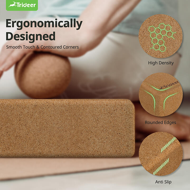 Cork yoga block set